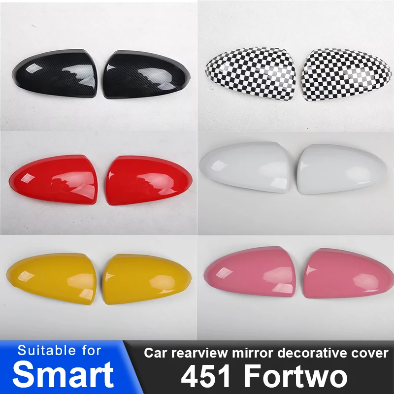 

For Smart Brabus 451 Fortwo Car Rearview Mirror Decorative Cover ABS Protective Sticker Auto Exterior Modification Accessories