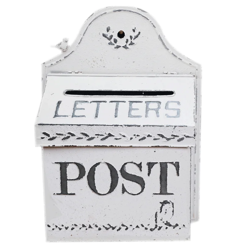 

Белый кованый почтовый ящик-подвеска, настенный декор, ящик для хранения в деревенском стиле, украшение для дома, сада, ящик для хранения продуктов