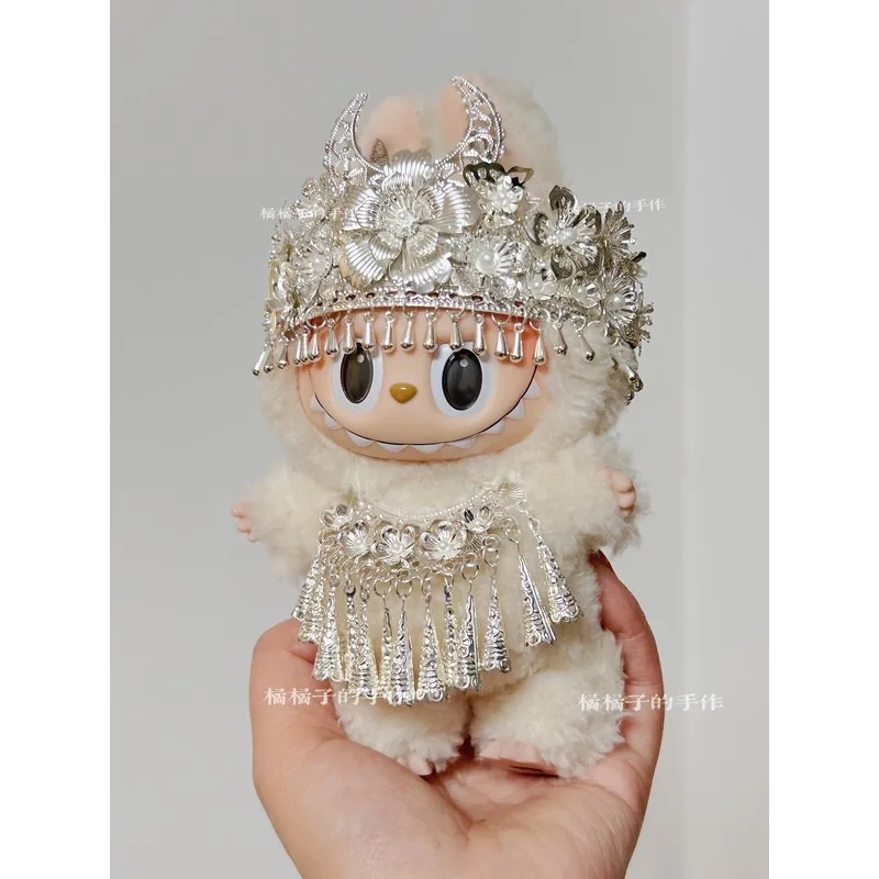 Para ropa de bebé Labubu Miao, accesorios de ropa de bebé, ropa para sentarse de segunda generación, POP MART, periférico de caja ciega