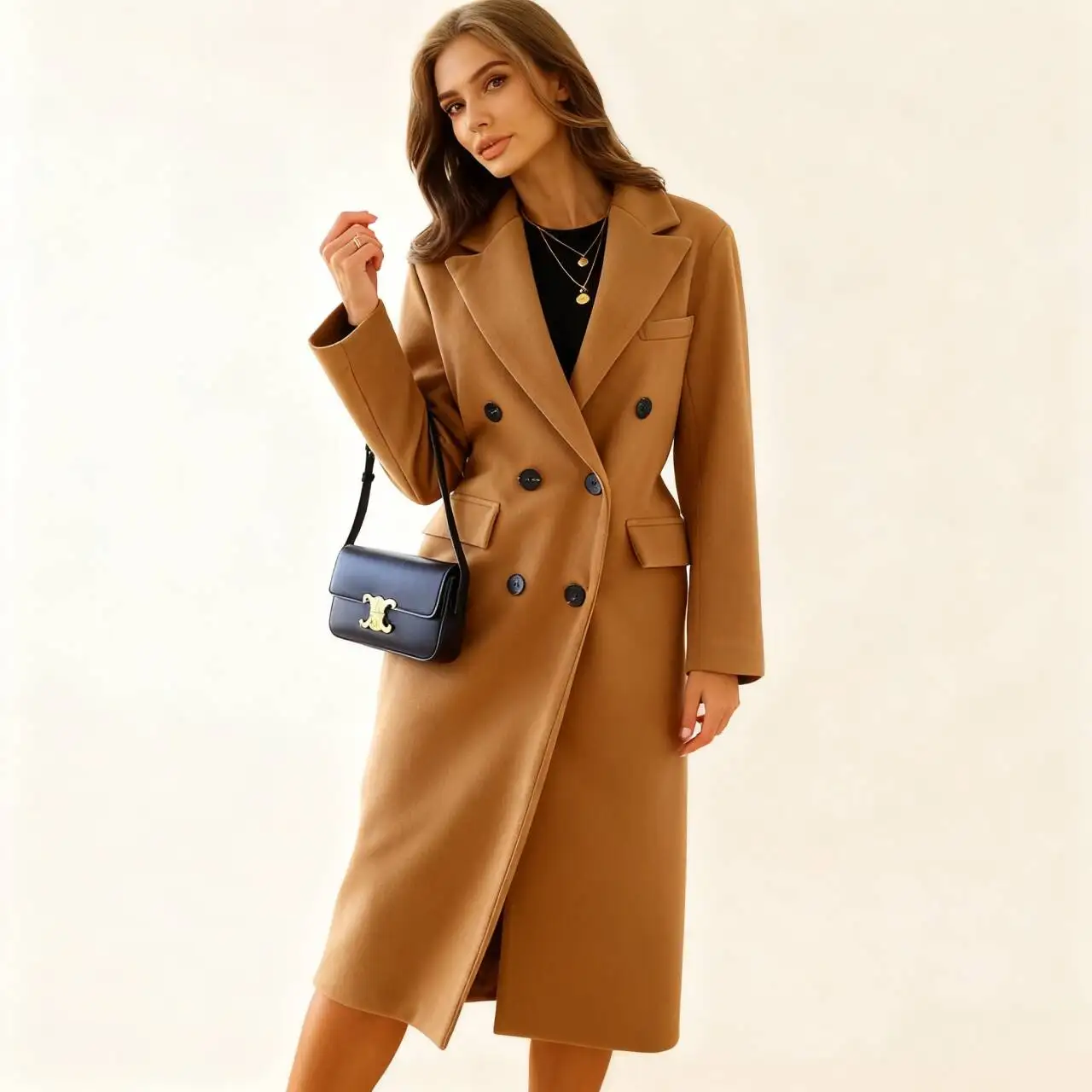 

Wool Blend Coats Womens Woolen Coat Short Women Fall Blended Appliques Chic Ulzzang Style Outings Youthful Fashionable Overcoats