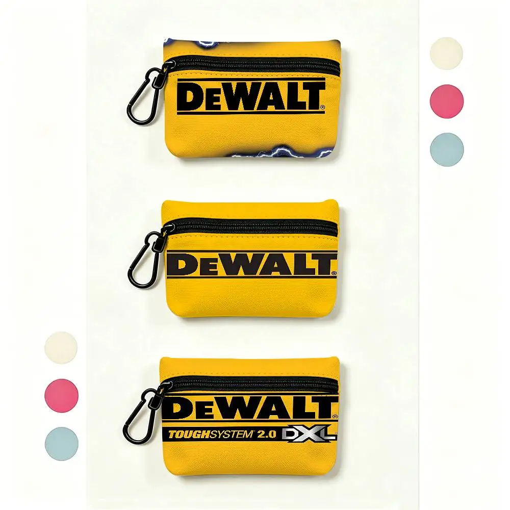 D-Dewalts Logo Oxford Fabric Zipper Pouch Lightweight Hanging Coin Wallet For Coins ID Cards Keys Lipstick Earbuds
