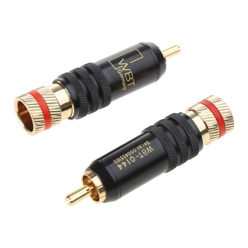 4 Pcs WBT-0144 Gold Plated RCA Plug Lock Soldering o/Video Plugs Connector P9JD