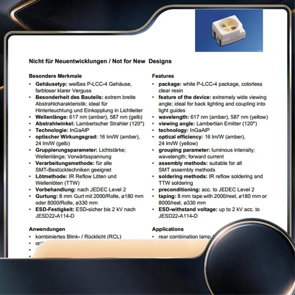 100PCS 3528 Amber+Y…