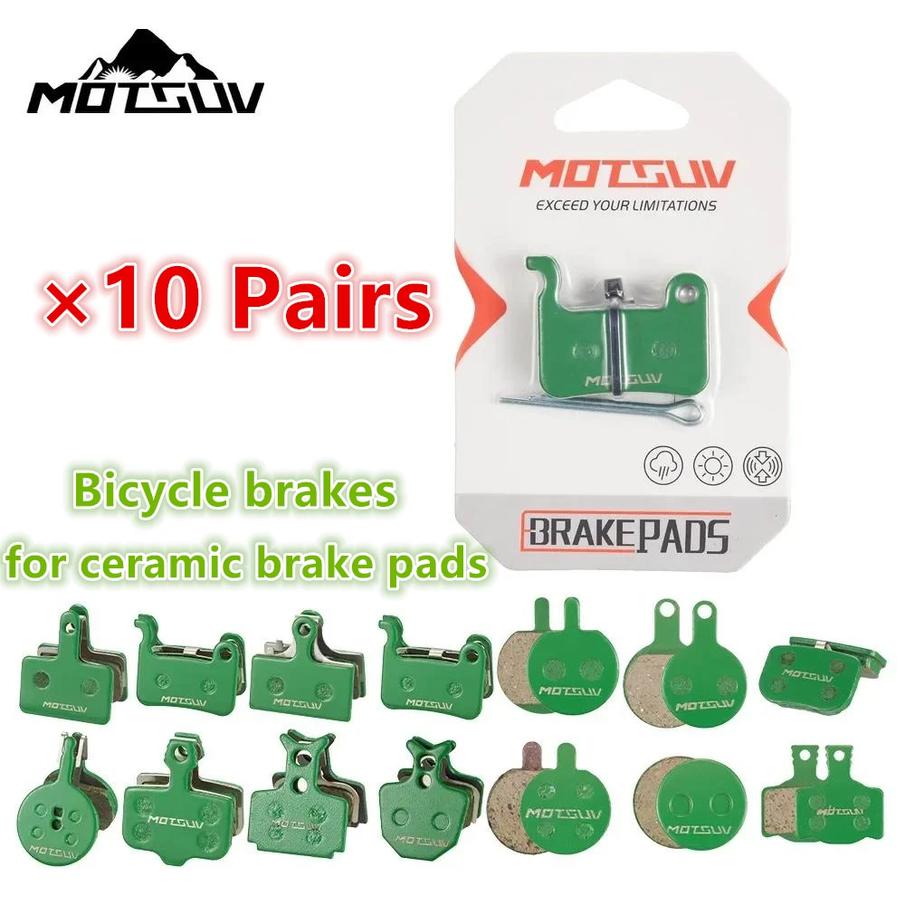 MOTSUV-MTB Bicycle Disc Brake Pads, Ceramic, AVID, SHIMANO, HAYES, SRAM, MAGURA, FORMULA HOPE, Cycling Bike Accessory, 10 Pairs