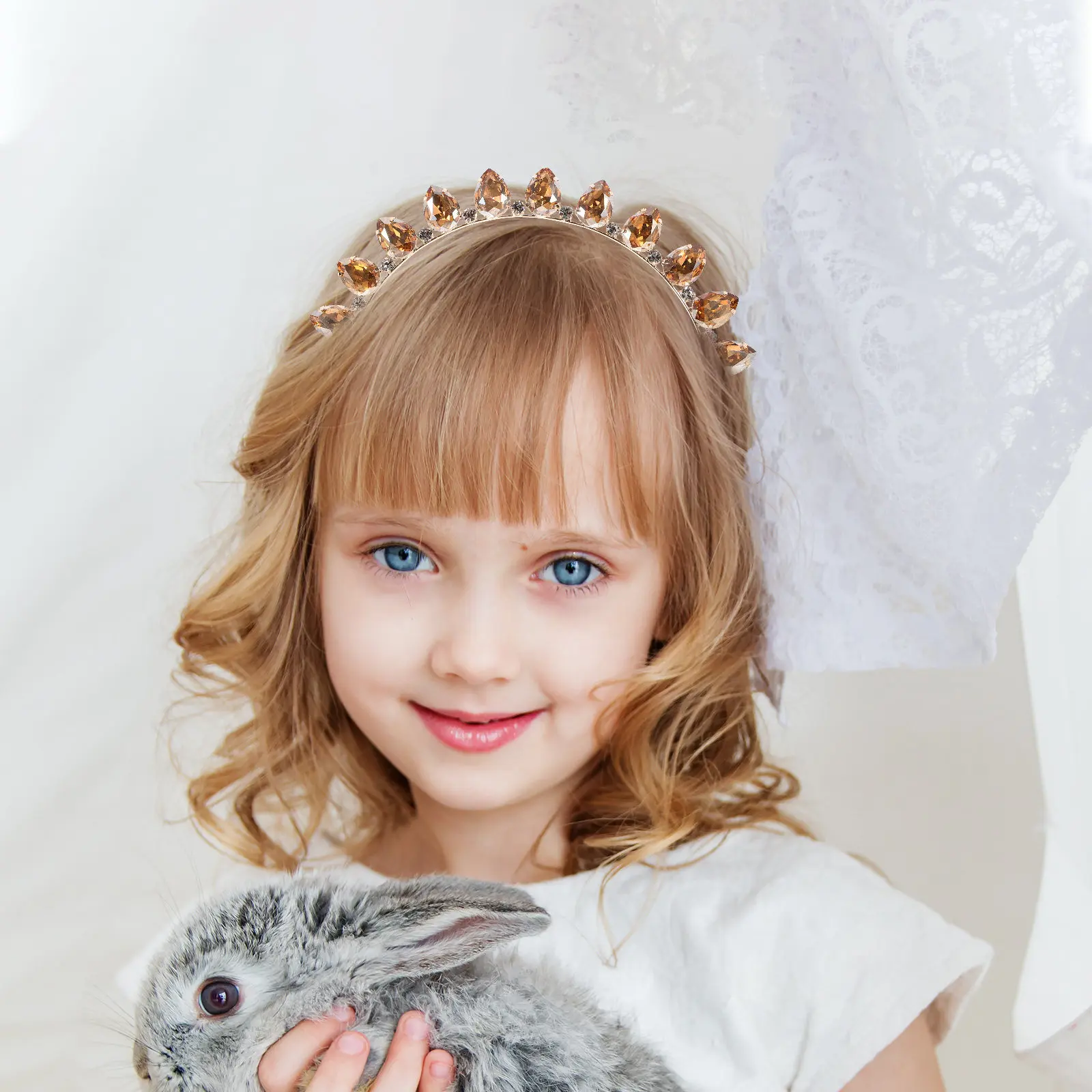 

Crystal Hair Band Party Headband Metal Rhinestone Elastic Bride Headdress Rhinestone Hair Accessories for Women Girls