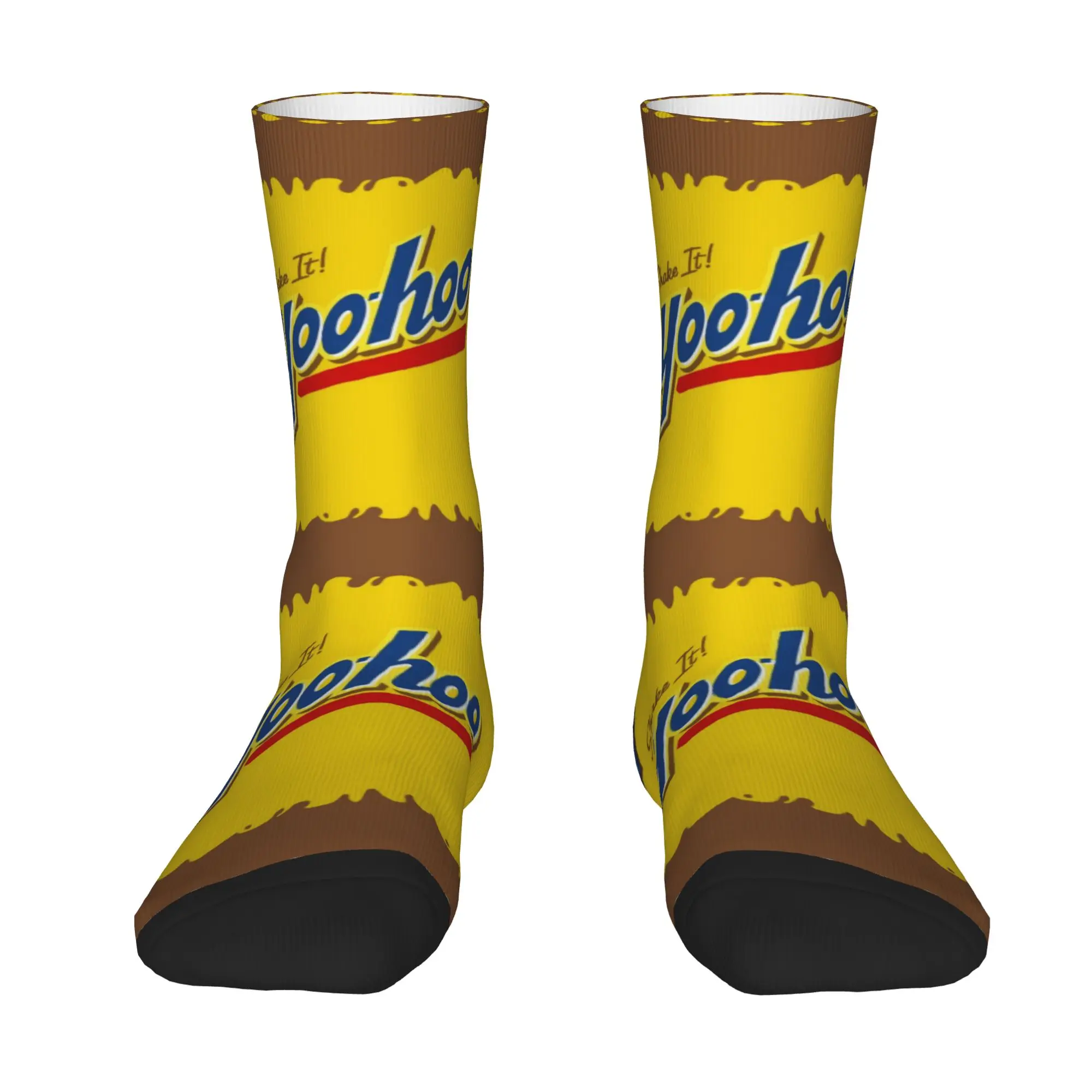 1 Pair Funny Sock Yoo-hoo Logo (4) Rock Seamless Pattern Printed Men Crew Socks Casual Men's Socks