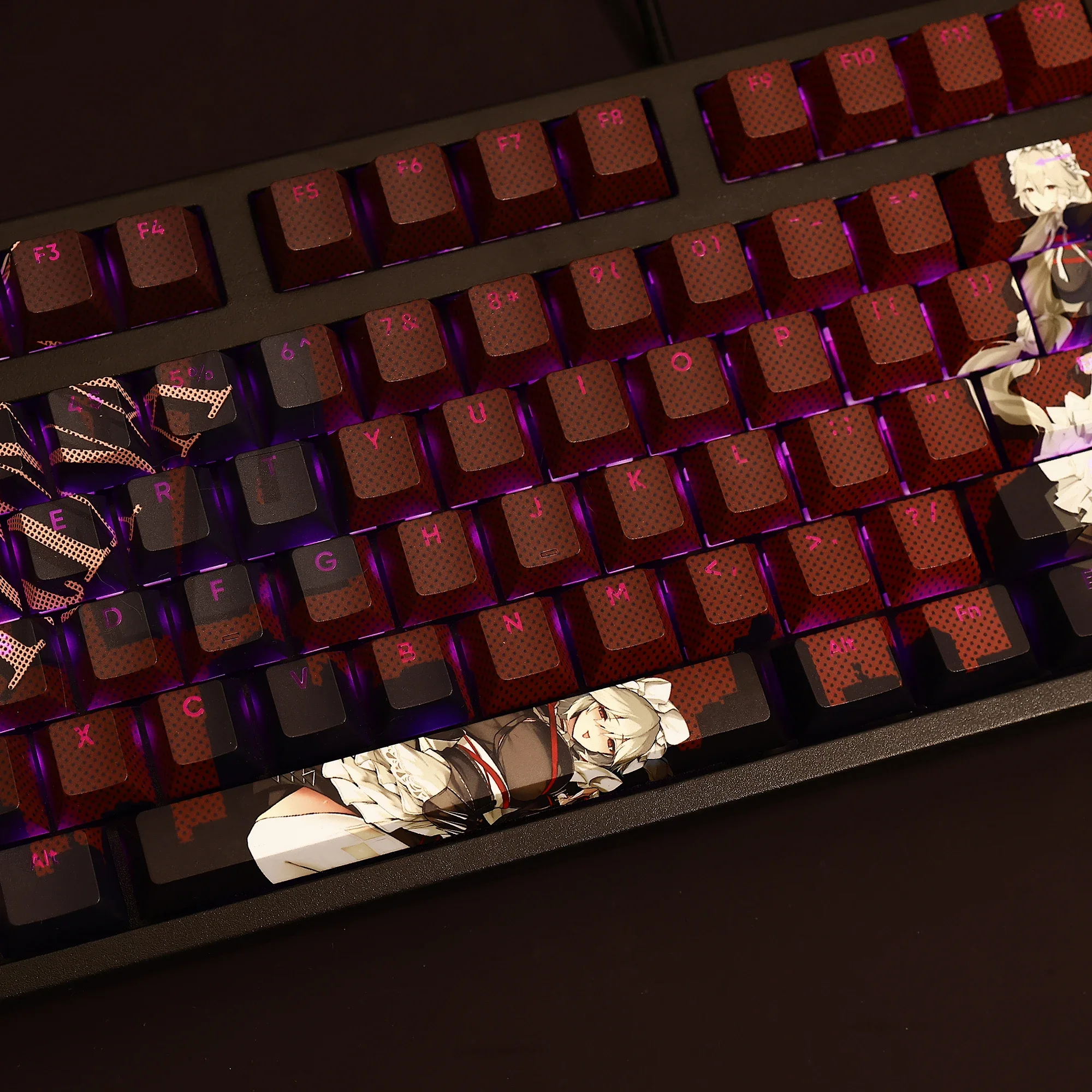 Zenless Zone ZERO เกม keycaps yanami Anna PBT 108คีย์เชอร์รี่โปรไฟล์ตัด keycaps ดัดแปลงสำหรับแป้นพิมพ์กล Keyboard