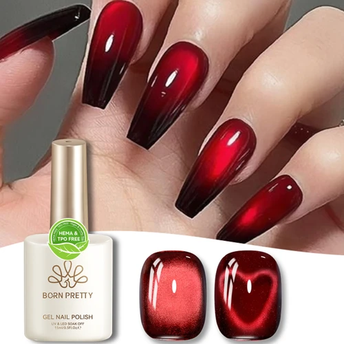 BORN PRETTY 15ml HEMA libre de TPO sangre roja gato Gel magnético para ojos esmalte de uñas araña lirio vampiro remojo Halloween Navidad