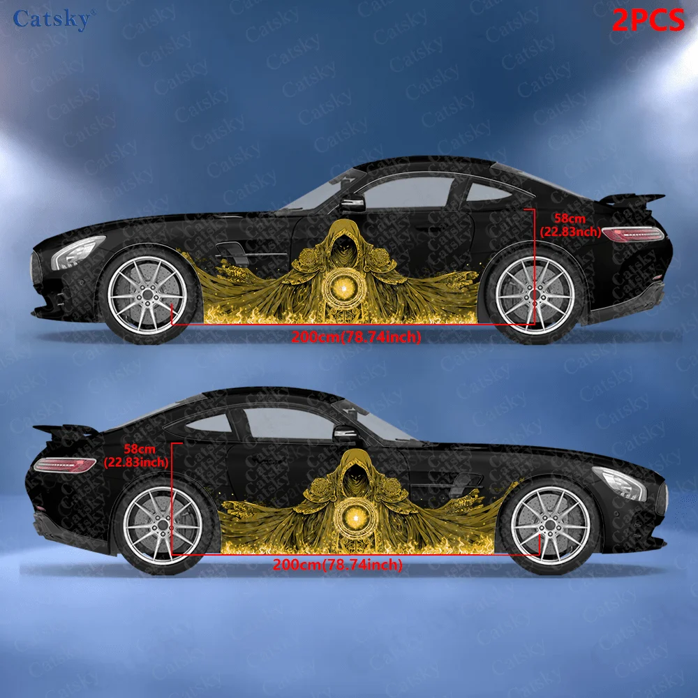 2pcs Dark flame magic mysterious spell sticker, suitable for cars and trucks, durable, fade-resistant, easy to install and remov
