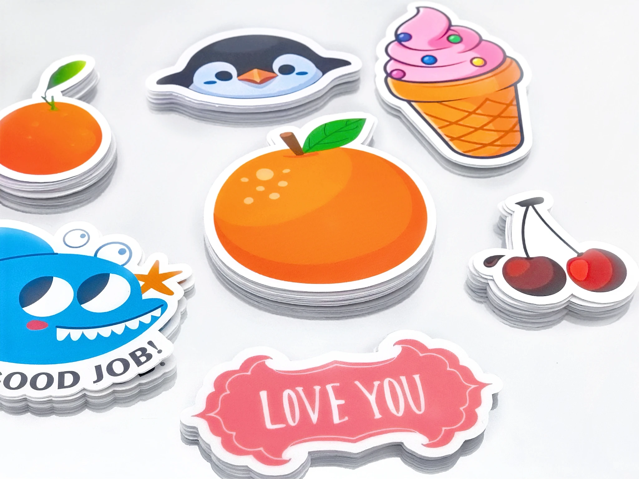 100pcs Custom Stickers PVC Waterproof Die Cut Vinyl Personalized Logo Design Cute Sticker For Laptop Birthday Party Wedding