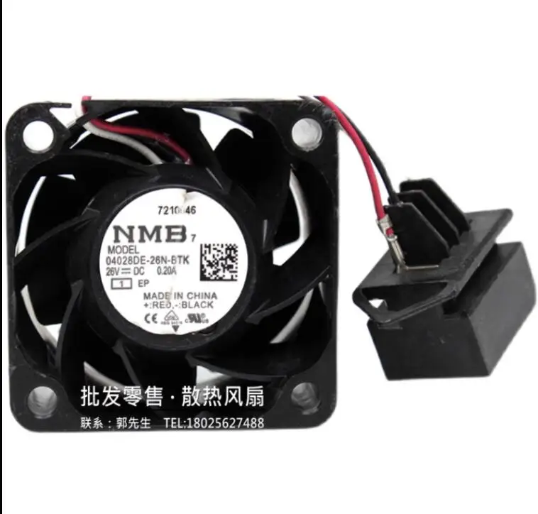 

NMB 04028DE-26N-BTK DC 26V 0.20A 40x40x28mm 3-Wire Server Cooling Fan