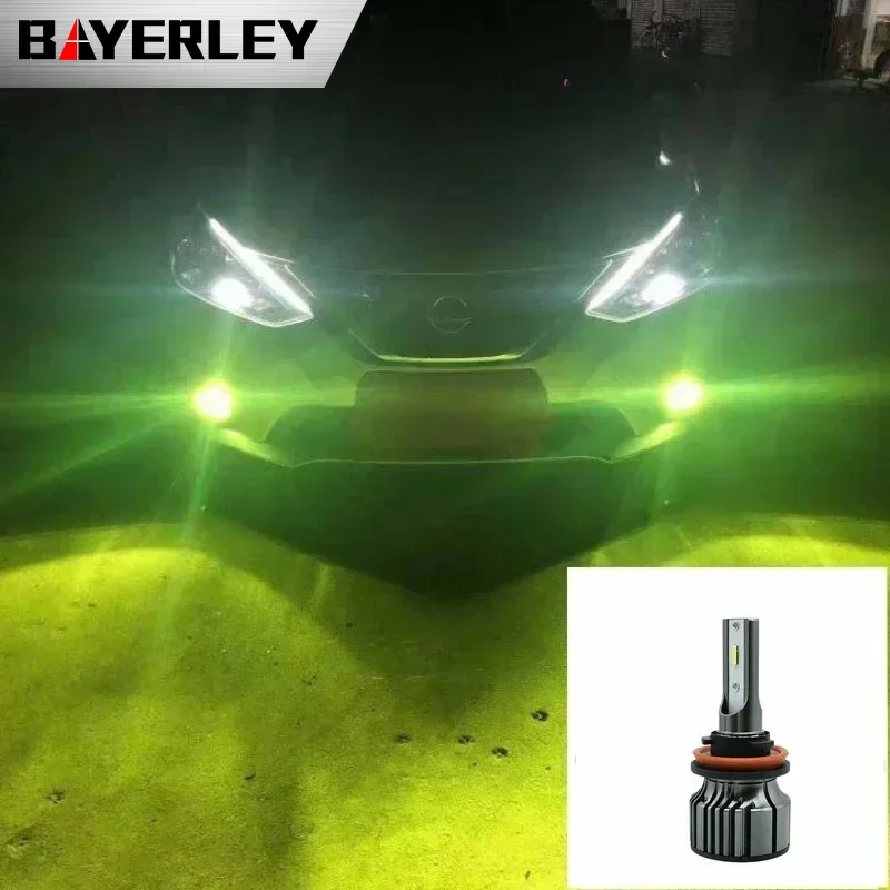 Bayerley F5 Car LED Fog Lamp 1860CSP 14000Lm 50W Yellow White Green 9005/6 H1H3 H7 H8 H9 H4H11 H16 H27 881 880 Car Led Headlight