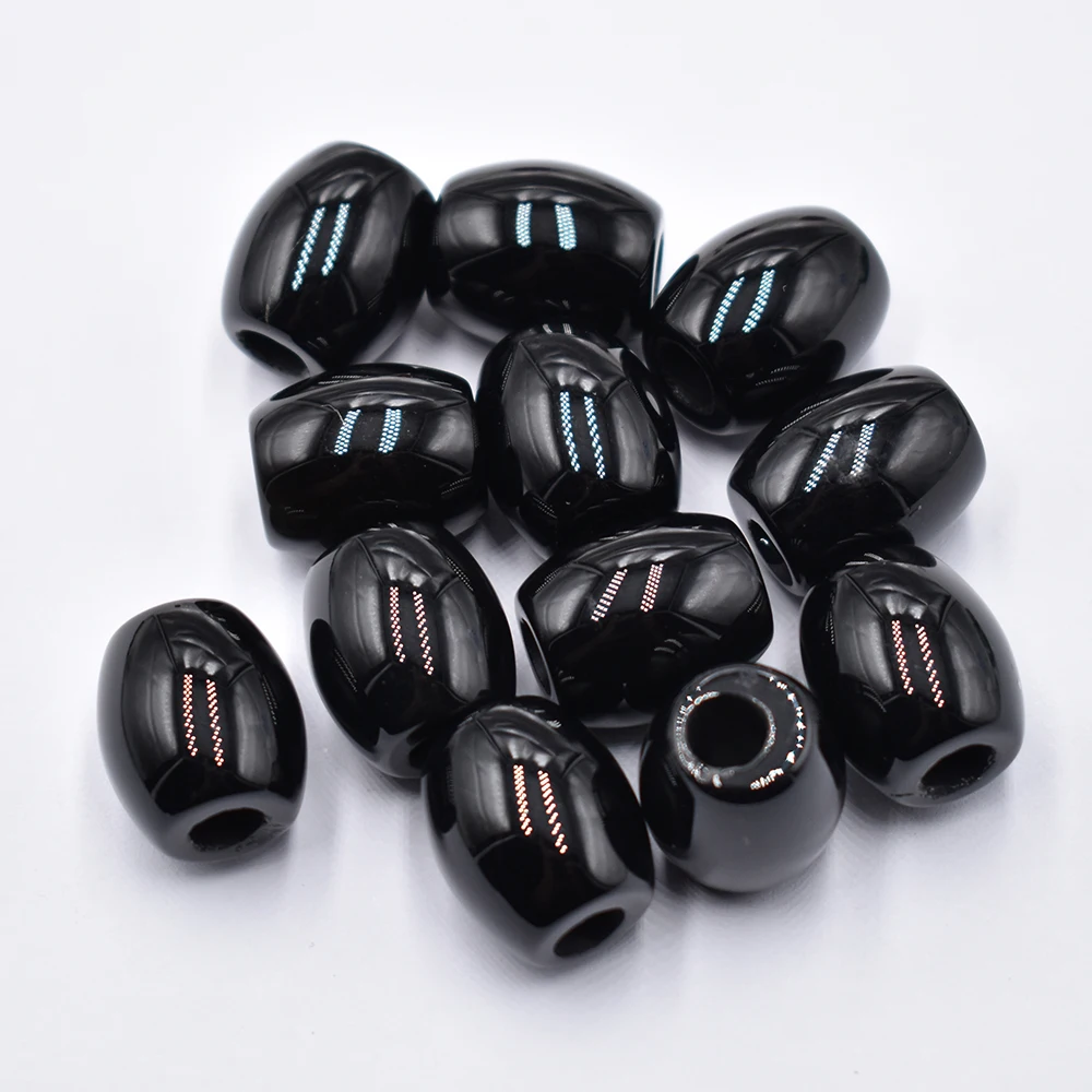 Großhandel 12 Stück/Set Modische, hochwertige Mischung aus Naturstein, 16x18mm, runde Form, große Lochperlen für DIY-Armband-Schmuckherstellung. – Detail 20
