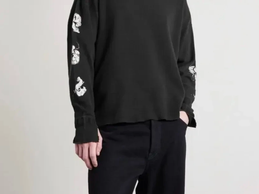 ER/D 25fw Mouse Chase Washed Old Waffle Long Sleeve T-Shirt