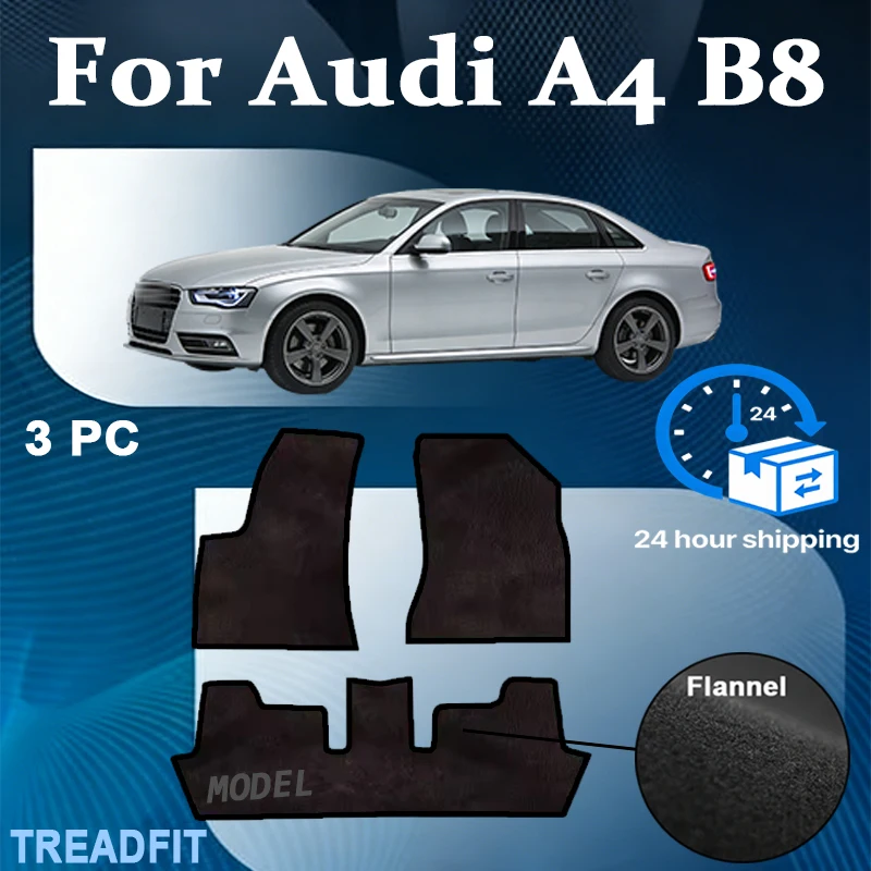 

Nylon Velour rugs set for Audi A4 B8 sedan, wagon, avant, allroad (2007-2015) -Black