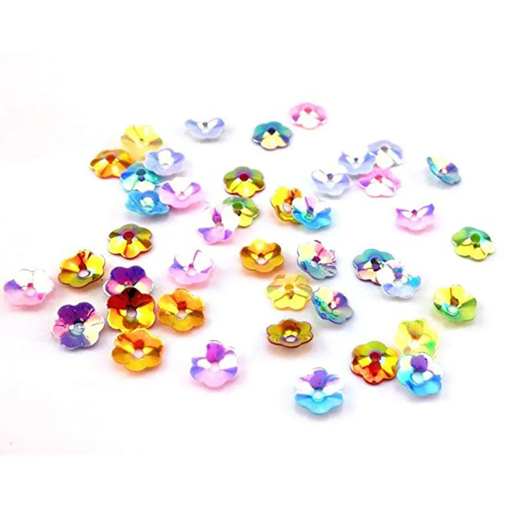 

100G 6Mm Plum Flower Loose Sequins Bright Colorful Craft Embellishments For Diy Nail Art Wedding Scrapbooking Decoupage