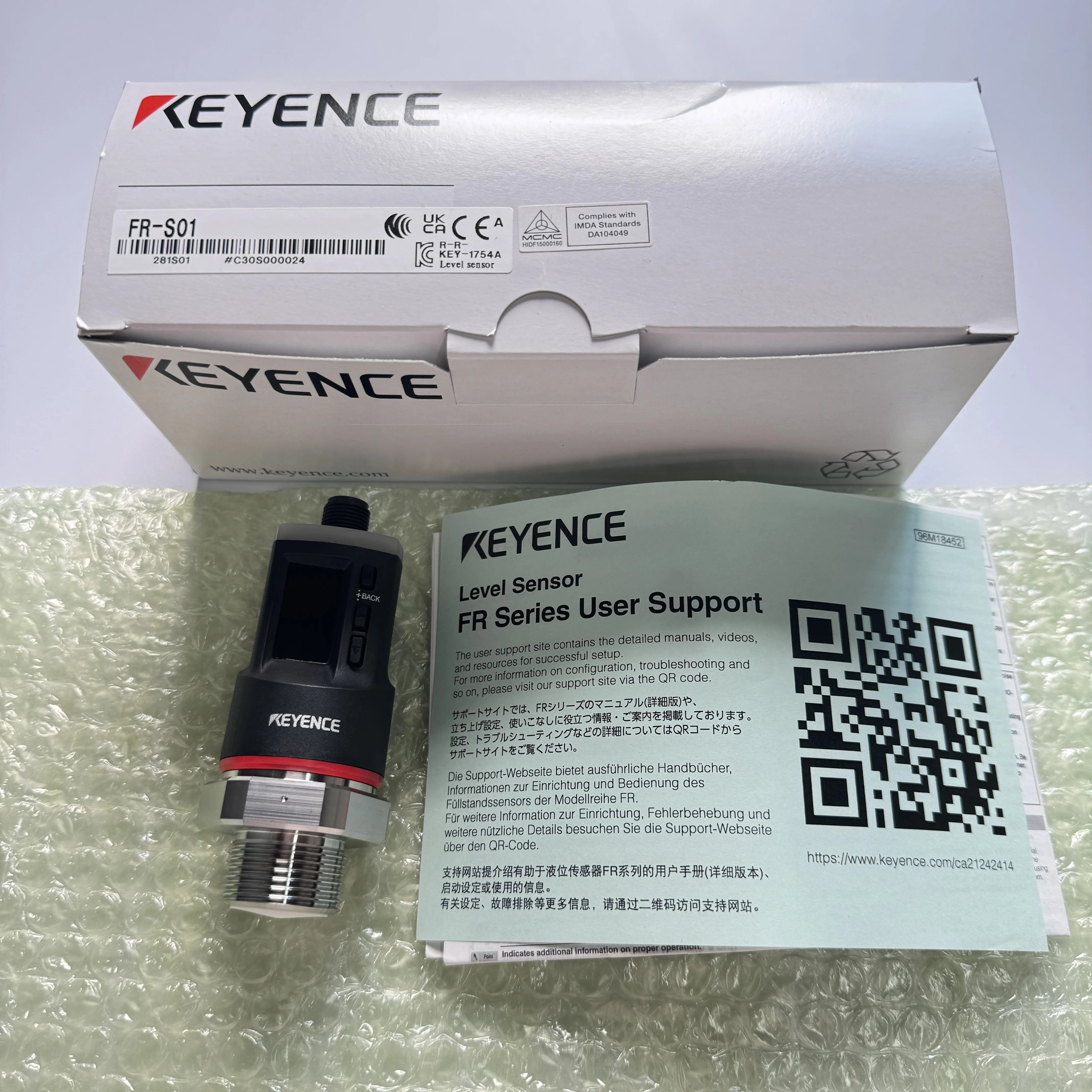 New Original Keyence FR-S01 Radar Level Sensor Short Range 1.5M Integrated Display IO-Link Non Contact Smart Transmitter