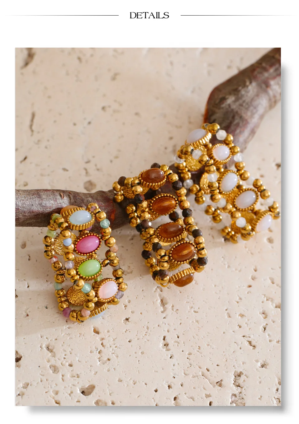 Yhpup 2026 Exklusiver Edelstahl-Perlenkettenring mit Elastizität, handgefertigt für Damen, beliebter Fingerschmuck und Accessoires – Detail 7