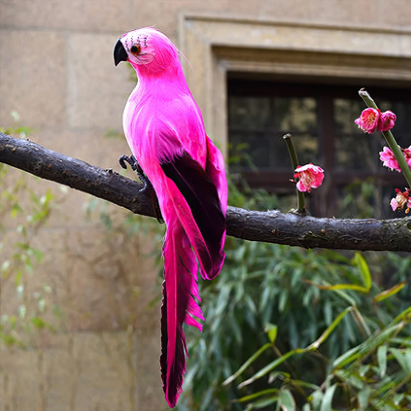 25/35cm Simulation Parrot Creative Handmade Foam Feather Macaw Lawn Figurine Ornament Fake Animal Bird Garden Prop Decoration