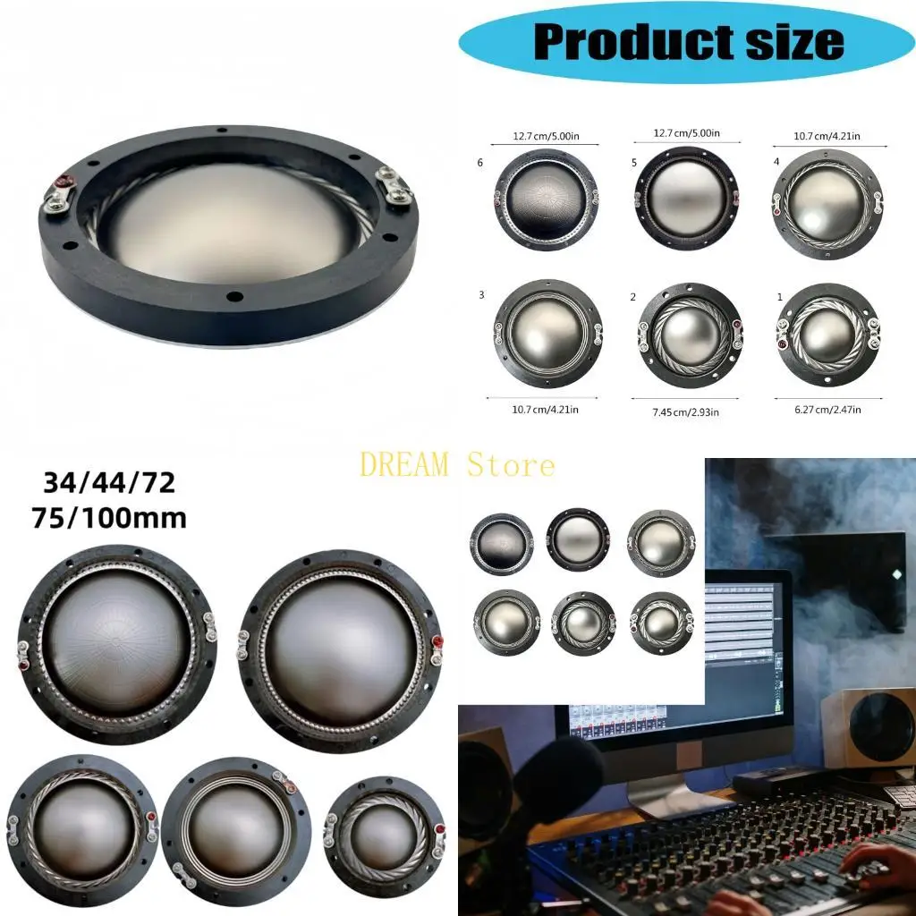 Copper Voice Coil Tweeter Diaphragm Assembly with Titaniums Dome Round Frame for Speaker Tweeter Replacement Repair Best Sale
