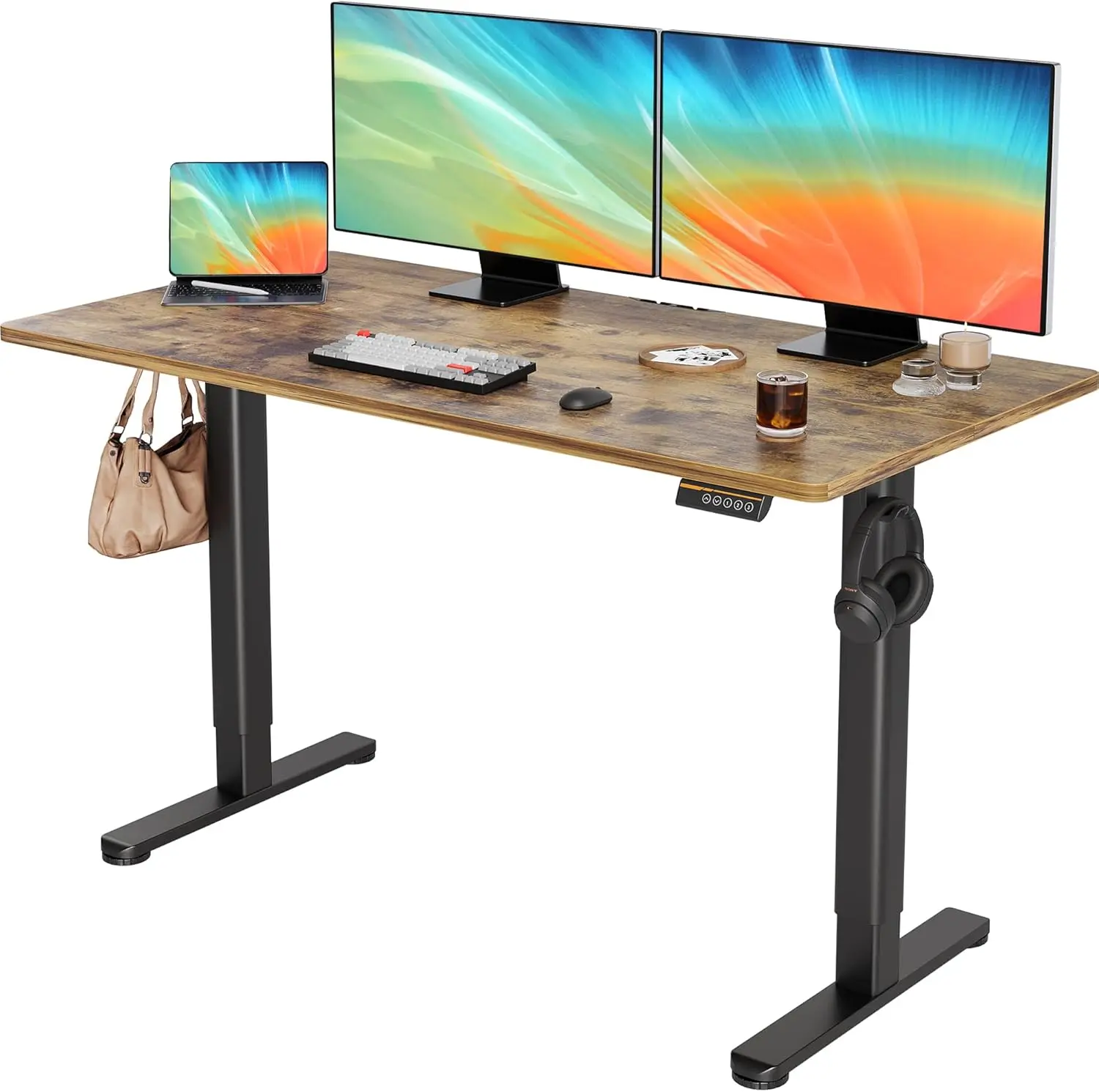 

Electric Standing Desk Adjustable Height, 55 x 24 Inches Stand up Desk with Cable Management, Home Office Desks with Spl