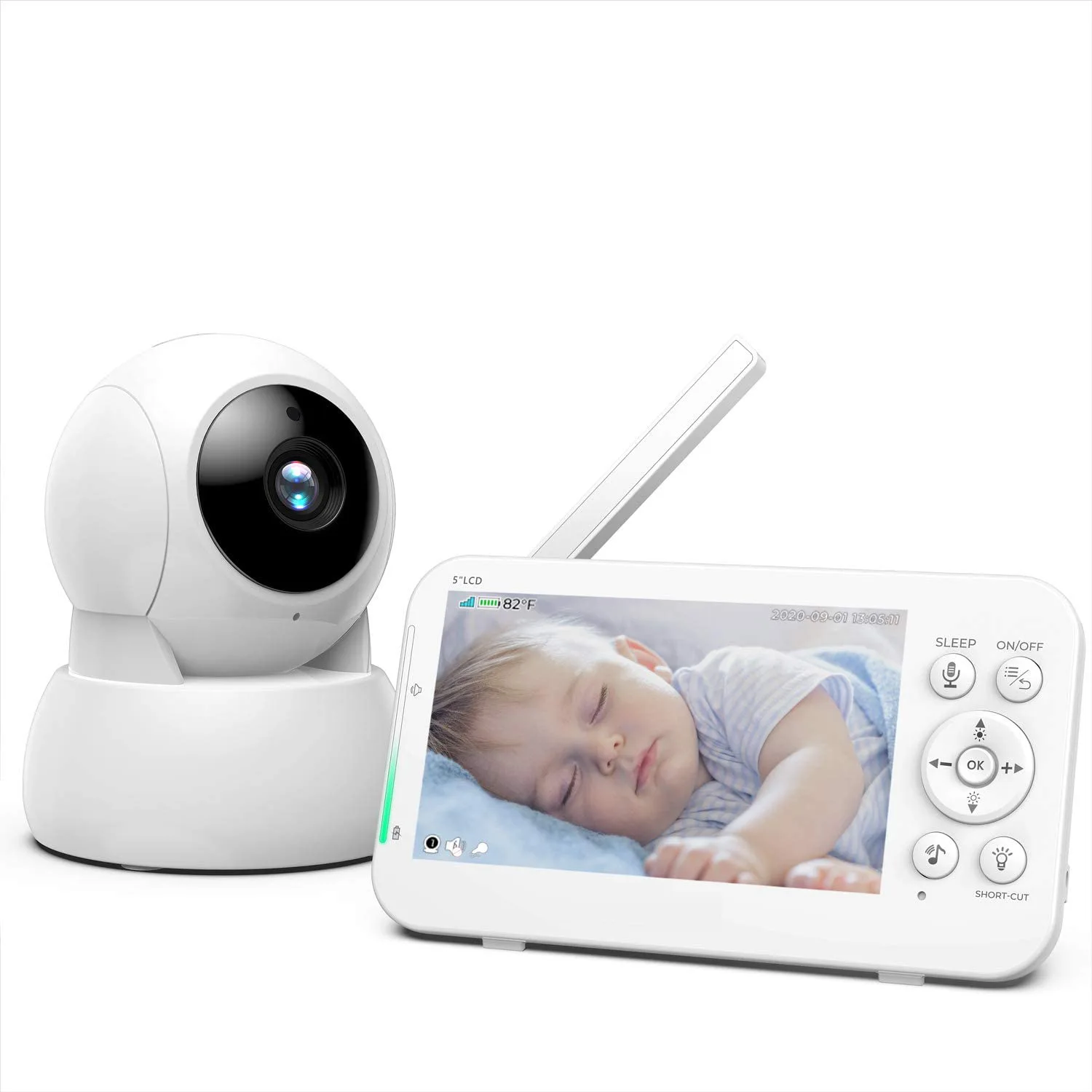 5 inch IPS Screen Wireless PTZ 720P Video Baby Monitor Feeding Plan Nanny Security Camera VOX Temperature Monitoring Babysitter