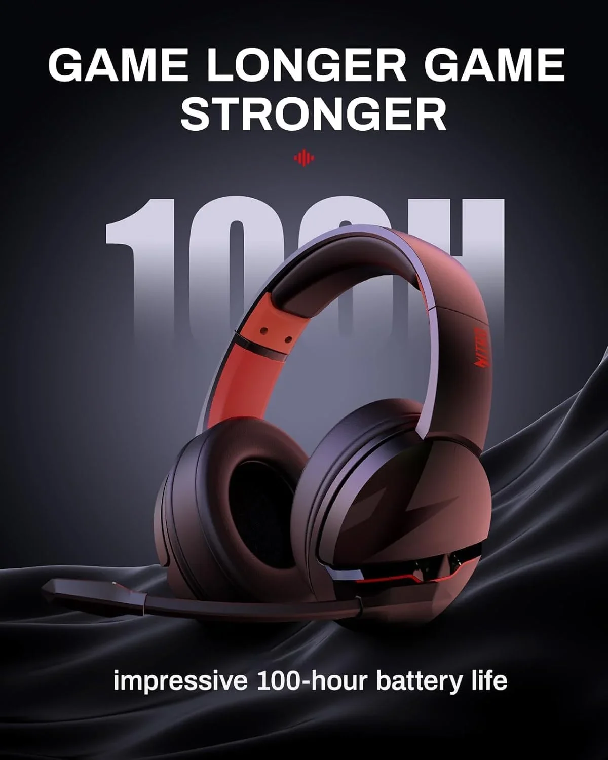 Acer K2 Wireless Headsets Gamer 100H Battery Dynamic 50mm Drivers Clear Voice Mic Bluetooth Gaming Headphone for PC PS4 Earphone