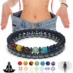 Pulseras Hombre Men's 7 Chakra Bracelet Man Women Turkish Evil Eye Bracelets For Man Accessories Jewelry Male Bracelets