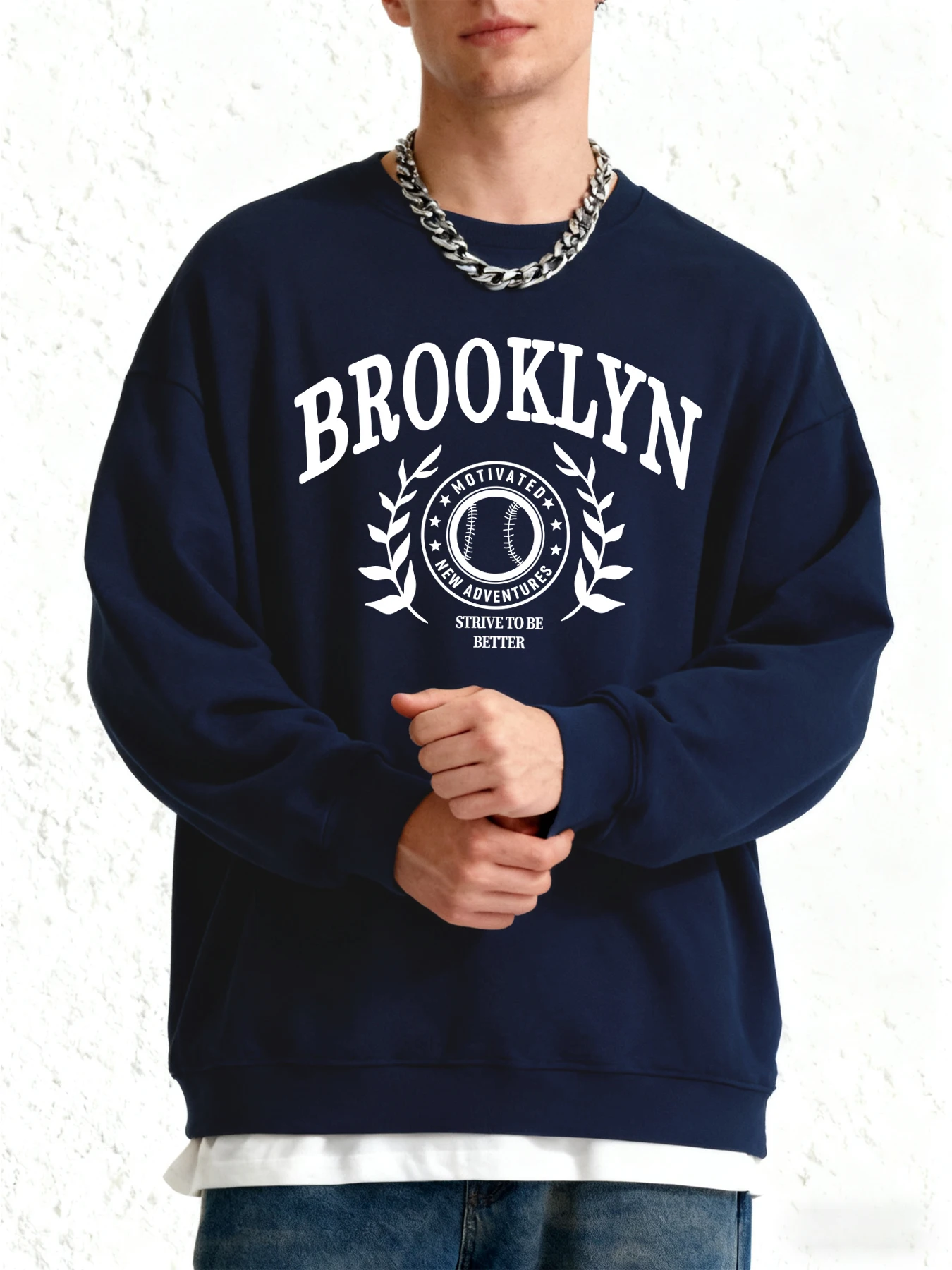 بروكلين آرت ليف تصميم يطبع البلوز ملابس الخريف العصرية مريحة في الهواء الطلق الشارع الشهير الهيب هوب البلوفرات الموضة #1