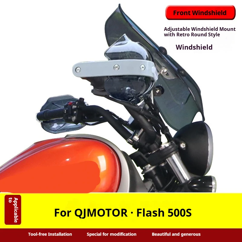 For QJMOTOR Flash 500S QJ500‑11D Motorcycle Front Windshield Wind Deflector Protection Cover Modification Accessories