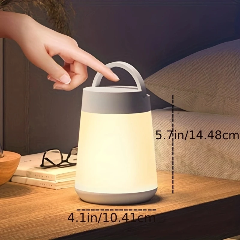 Bedside lamp, night light with timer function, USB rechargeable desk lamp with remote control, infinitely dimmable LED light.