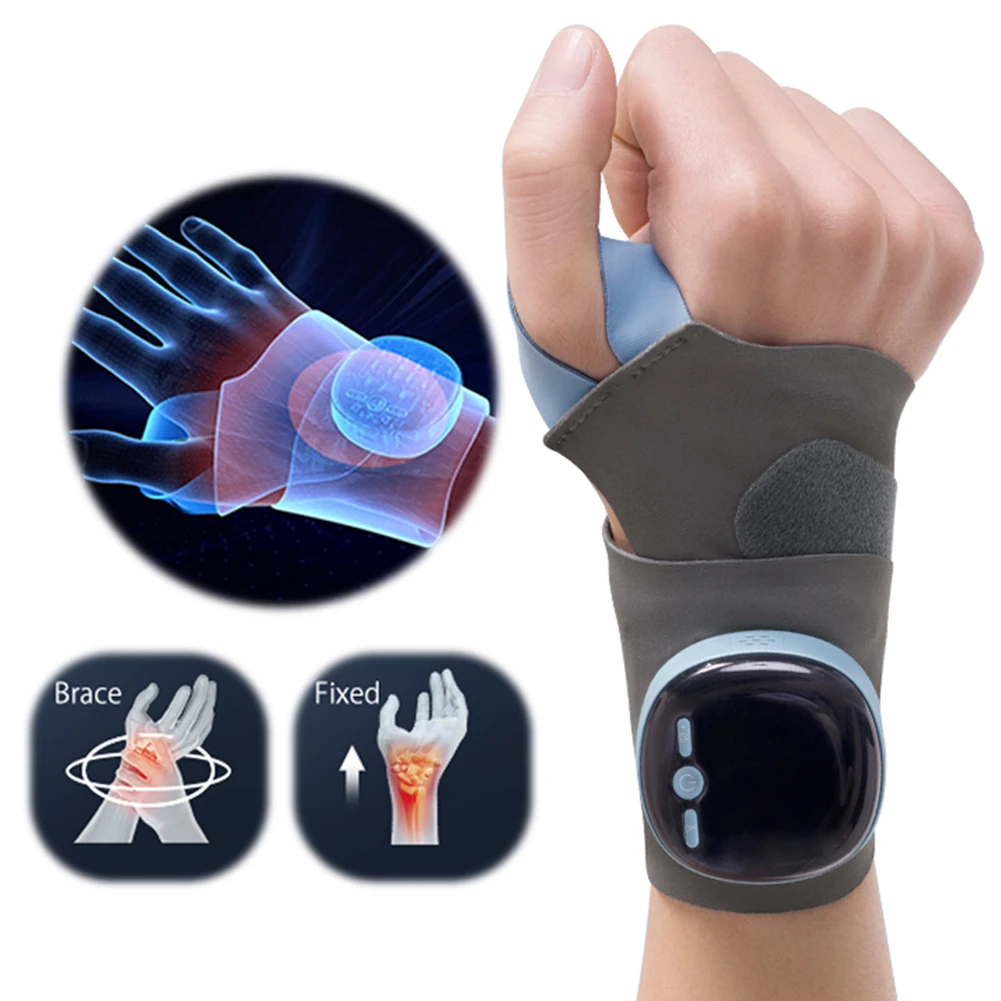 

EMS Wrist Guard Wrist Compression Brace Smart Heating Wrist Protector Bandage 5 Modes 9 Levels Wrist Massage Wrap for Tendonitis