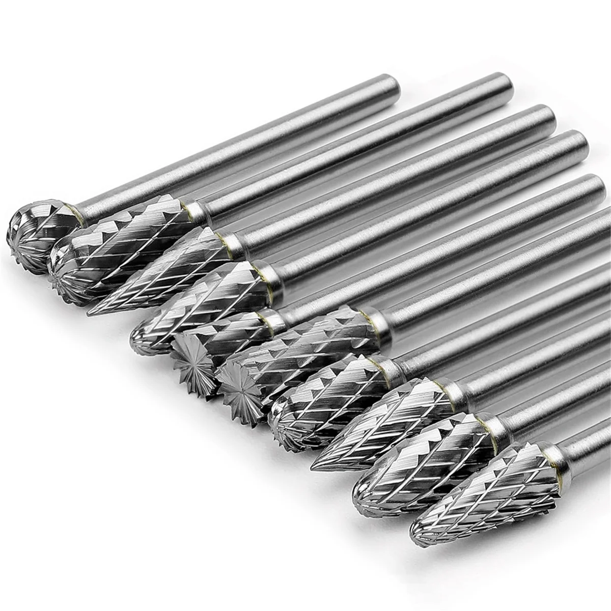 

Carbide Burr Set Compatible with for Dremel Rotary 1/8inch Shank 10PCS Die Grinder Rotary Tool Rasp Bits Accessories