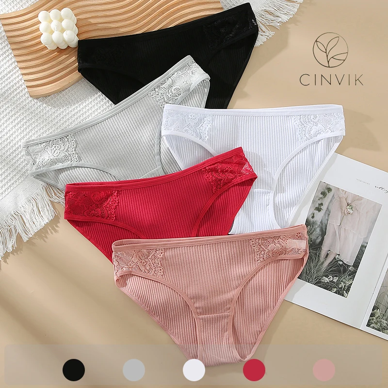 

3PCS Cotton Lace Sexy Women's Triangle Underwear Comfortable Close Fitting Female Underwear Fashion Solid Color Women's Panties