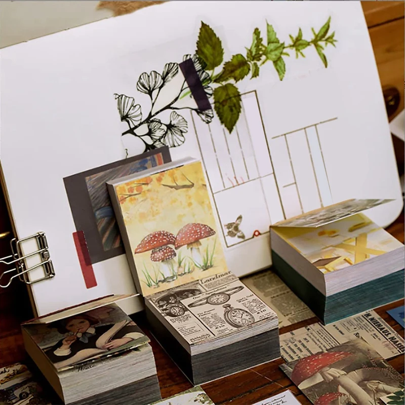 스크랩북 소재 용지, 빈티지 일기장 용품, 스크랩북용 풍경, 800 개