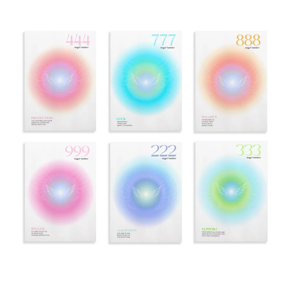 Number | Aura Poster | Spiritual Wall Art | Gradient Print | Angel Numbers | Affirmation Wall Art | Aura Print | Printable decor