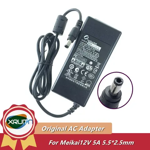 Genuine Meikai 12V 5A 60W 5.5*2.5mm AC Adapter PDN-60-03A Charger Switching Power Supply