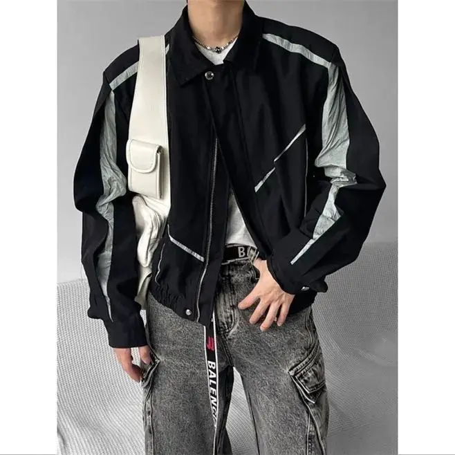 

Spring Men Jacket Oversized Wiinbreaker Women Coat Streetwear Irregular Spliced Jacket Autumn Outwear Jacket