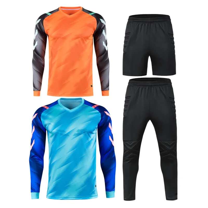 

Professional Goalkeeper Soccer Sets Child Men Long Sleeves Goalie Football Shirt GK Pants Or Shorts Kids Goaltender Uniform