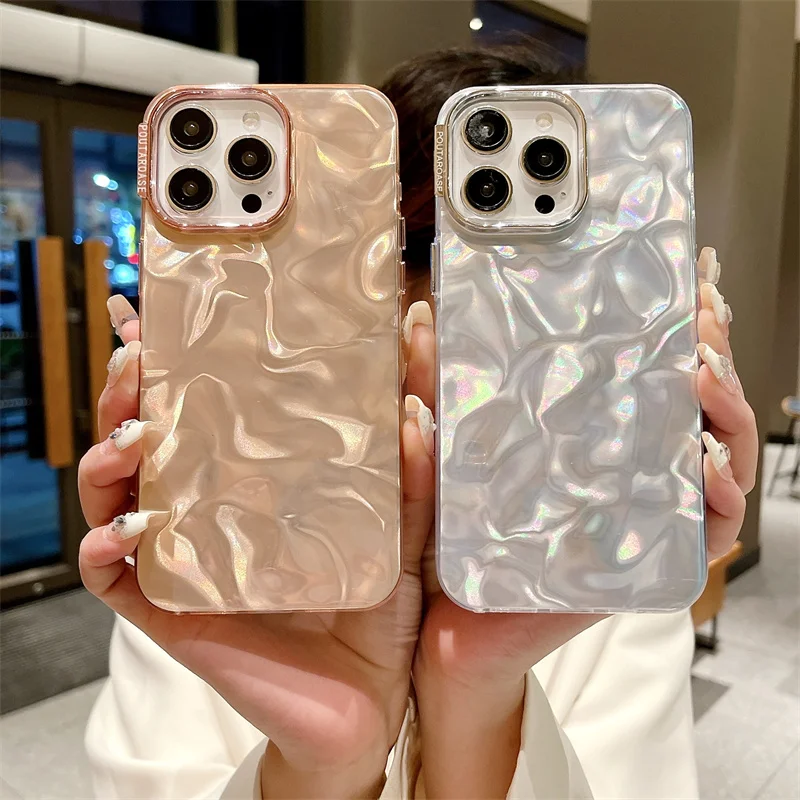 Glitter Jellewed Shockproof Fall Prevention Liquid Soft Phone Case For iPhone 11 12 13 14 15 16 Plus Pro Max Cover