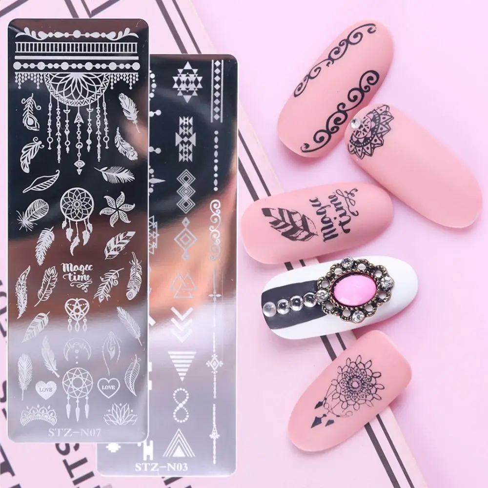 

Art Plate Stamp Stamping Flower Leaf Designs Nail Print Stencil Christmas Snowflake Nail Gel Print Nail Stamping Templates