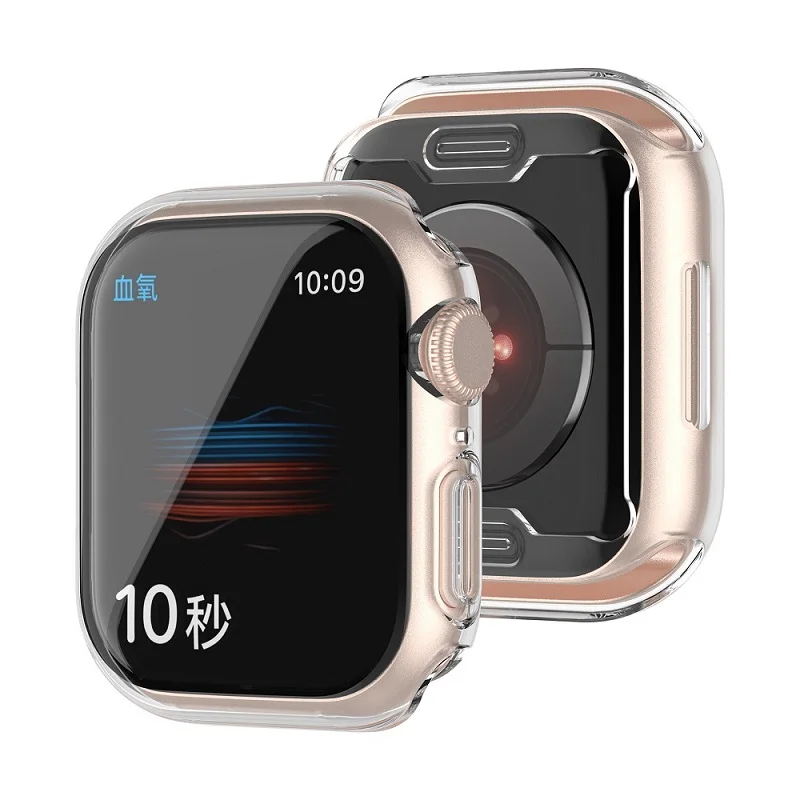 Custodia protettiva 1 pz per Apple Watch Series 7 41mm 45mm Soft TPU Cover Bumper Full Screen Protector iWatch Series 7 accessori