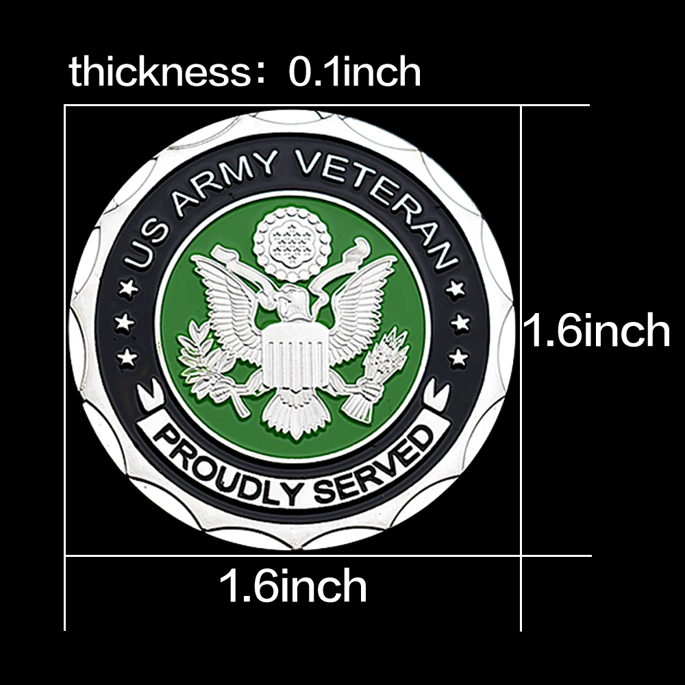 United States Army Commemorative Coin Metal 3D Silver Plated Veterans Memorial Challenge Coin Collectibles Holiday Gift image 3