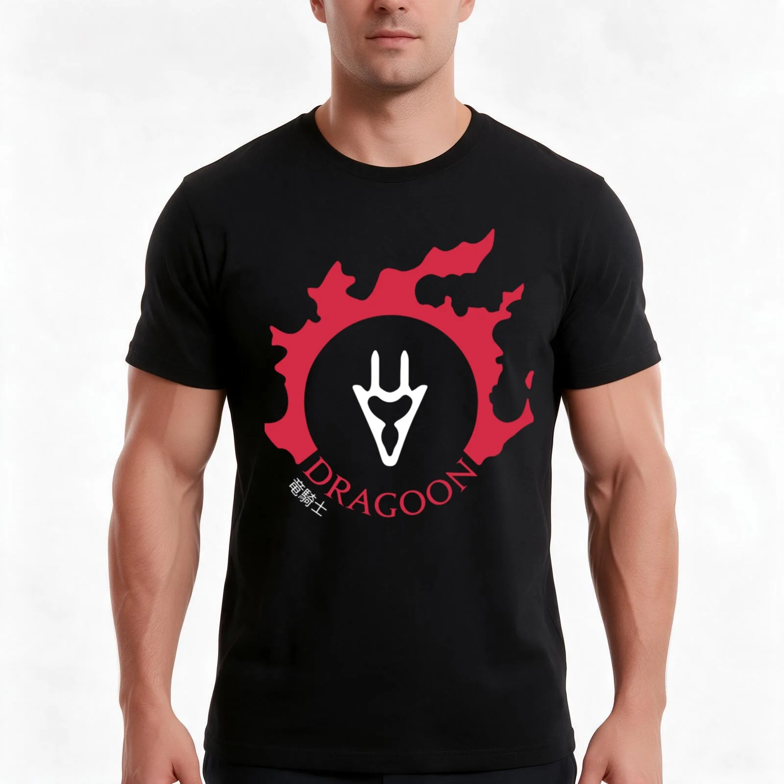 FFXIV Dragoon T-Shirt Summer Casual Cotton Tee Oversized Streetwear Tops Vintage Graphic Print Loose Fit Short Sleeve
