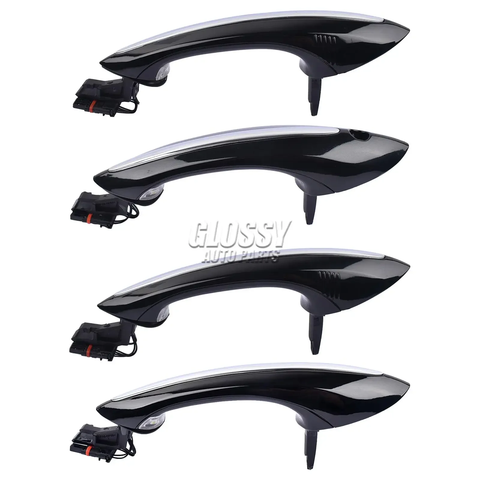 AP03 4Pcs Front Rear L/R Black Door Handle For BMW 5 6 7 SERIES F07 F10 F11 F06 F12 F13 F01 F02 F03 F04