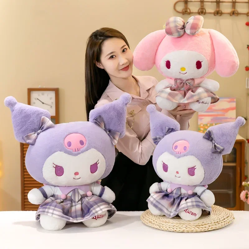 50-80CM Sanrio Princess Skirt Kuromi Plushies Doll Kawaii Cartoon Anime Stuffed Plush Doll Toys Pillow Children Birthday Gifts