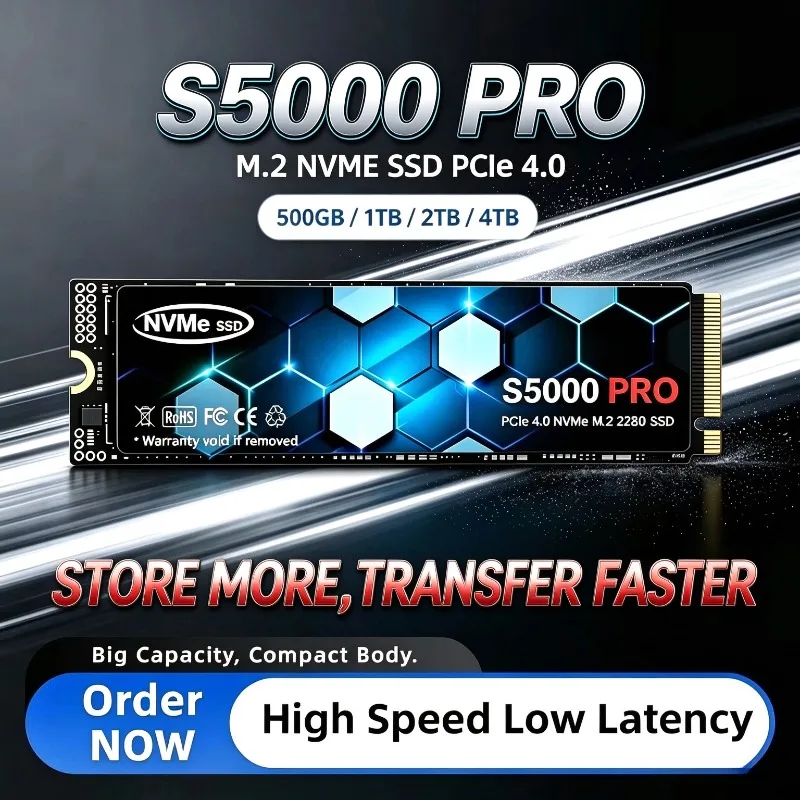 NEW S5000 PRO M.2 SSD Hard Disk 500GB 4TB high speed NVMe M2 SSD PCIe 4.0 Internal Solid State Drive For Laptop Desktop PC