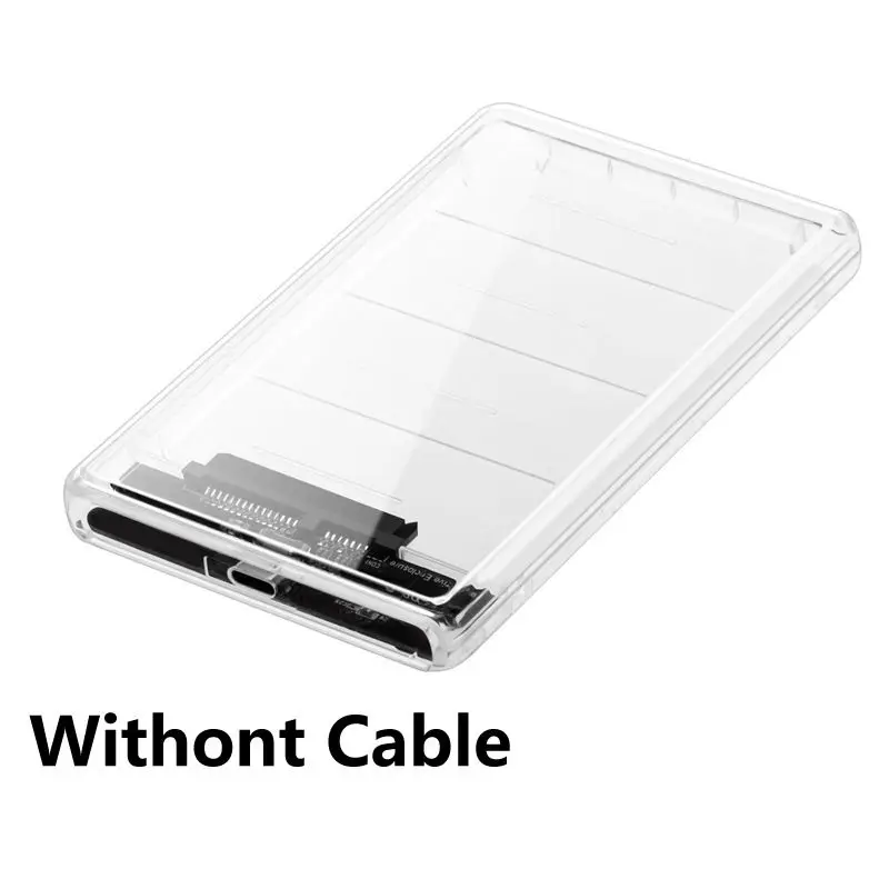 Disque dur externe USB 3.1 2,5 pouces SATA Transparent boîtier de disque dur Optimisation SSD prend en charge UASP SATA III