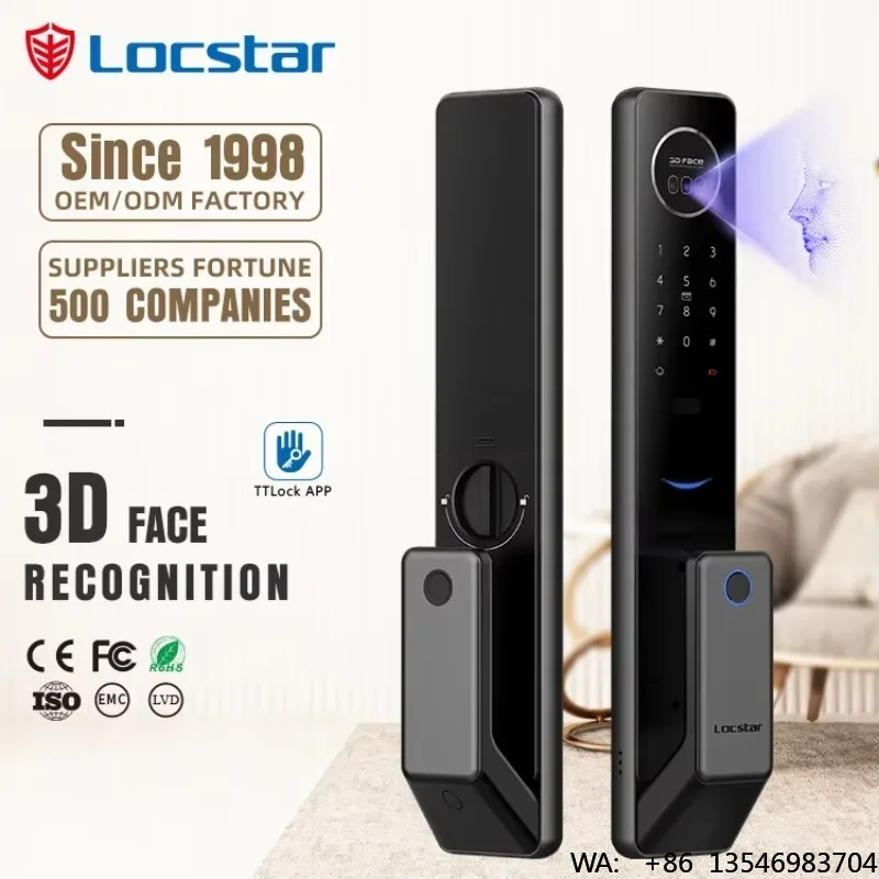 

Locstar TTlock Face Scene Smart WiFi Digital Door Lock Code Card Smartphone Unlock Fingerprint Fully Automatic Smart Door Lock