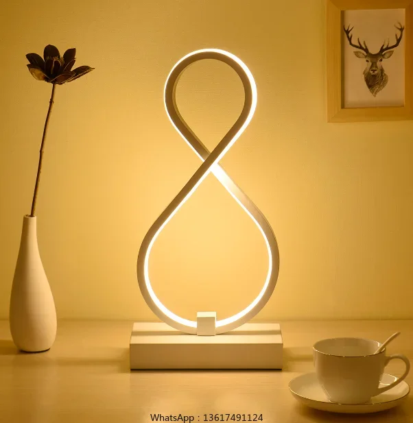 Minimalist Home Decor LED Corner Design Restaurant Living Room Artistic Desk Lamp Modern Black Luxury Bedside Table Lamp